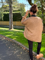 Gilet manches bouffantes – beige, camel ou noir