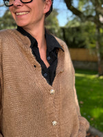 Gilet manches bouffantes – beige, camel ou noir