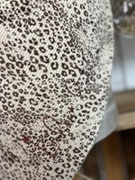 ★ Écharpe léopard beige & marron – velours côtelé – fait main