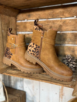 ★ Bottines camel & léopard – Confort & caractère