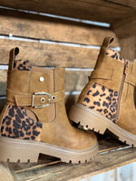 ★ Bottines camel & léopard – Confort & caractère