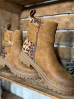 ★ Bottines camel & léopard – Confort & caractère