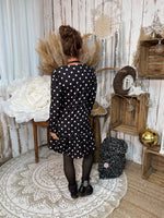 ★ Robe fluide à pois – col rond, manches longues