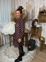 ★ Robe fluide à pois – col rond, manches longues