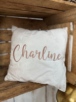 Coussin Minky personnalisable – Loulou l’Étoile