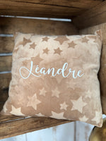 Coussin Minky personnalisable – Loulou l’Étoile