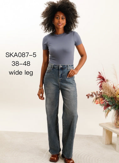 Jean wide leg stretch ultra confort – du 38 au 48 ★ Loulou l’Étoile