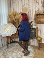 ★ Blazer bleu marine – Chic avec une touche dentelle