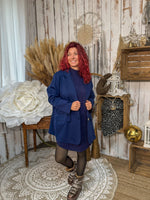 ★ Blazer bleu marine – Chic avec une touche dentelle