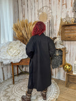 Manteau long oversize noir – Loulou l’Étoile ★ Made in Italy