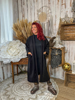 Manteau long oversize noir – Loulou l’Étoile ★ Made in Italy