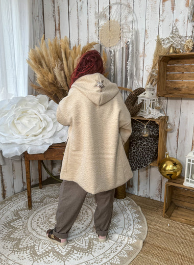 Manteau à capuche doublure léopard & étoile – Loulou l’Étoile ★ Made in Italy