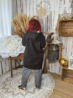 Manteau en laine bouillie zippé avec capuche – Loulou l’Étoile ★ Made in Italy