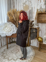 Manteau en laine bouillie zippé avec capuche – Loulou l’Étoile ★ Made in Italy