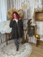 Manteau en laine bouillie zippé avec capuche – Loulou l’Étoile ★ Made in Italy