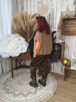 Jogging satiné marron brillant – Loulou l’Étoile ★ Élégance & confort ★ Made in Italy