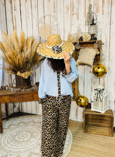 Chapeau fleur léopard
