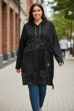 Robe sweat à capuche oversize sequins – TU jusqu’au 52 – Fabriquée en Italie