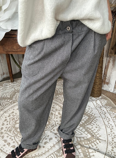 Pantalon élastiqué taille haute – Loulou l’Étoile ★ Confort chic ★ Made in Italy