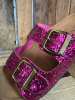 Tongs à paillettes rose Cally