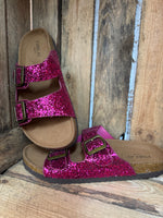 Tongs à paillettes rose Cally